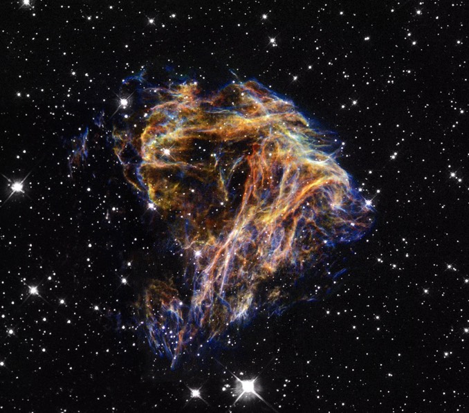大麦哲伦星云中的超新星残留物让人眼花缭乱-奇点天文
